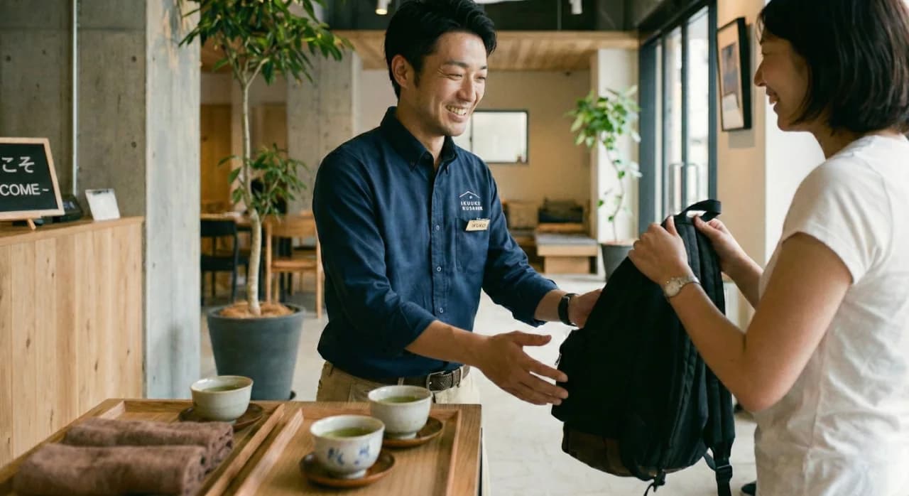 AI活用で人材不足を解消し、スタッフが心のこもった接客に集中するイメージ