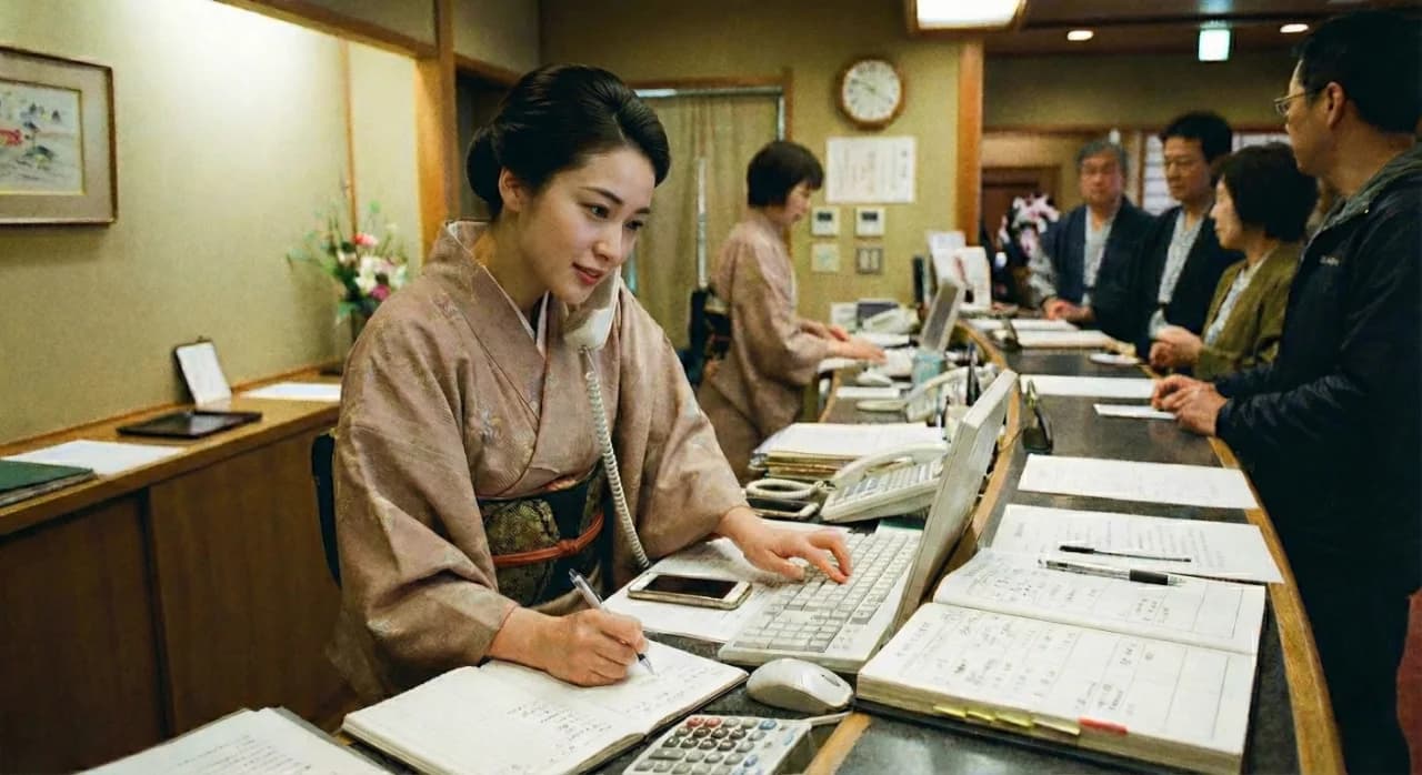 AIチャットボットで旅館の問い合わせ対応を効率化するイメージ